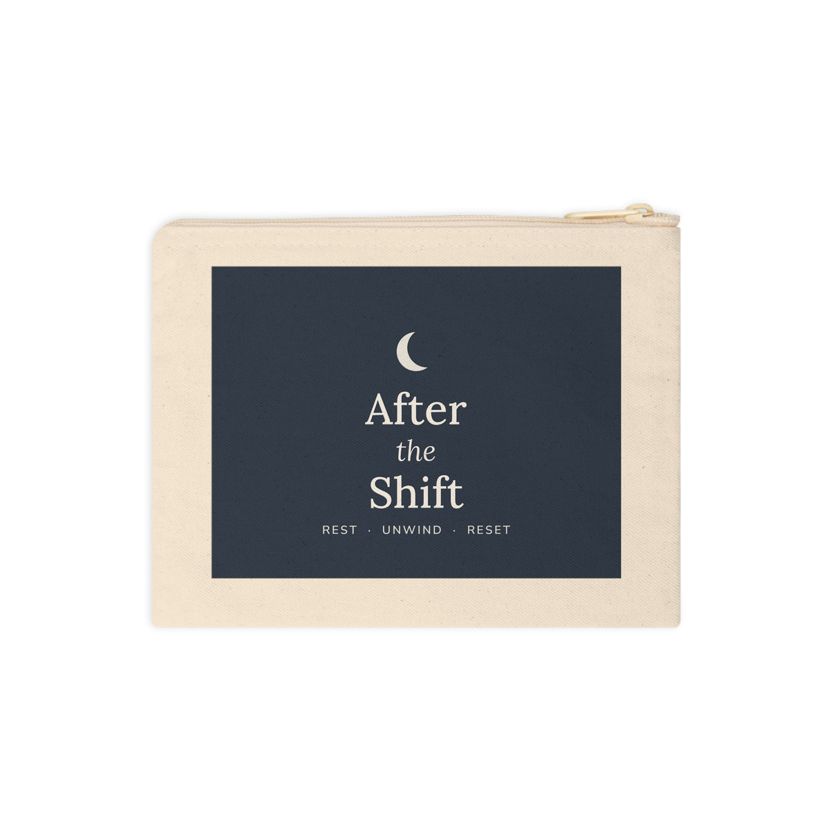 The zipper pouch, front, flat