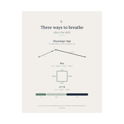 Cove Breathing Guide print, flat front view of the full poster