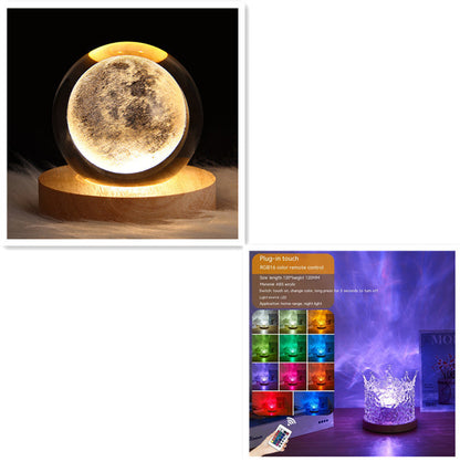 RGB Water Ripple Crystal Night Light