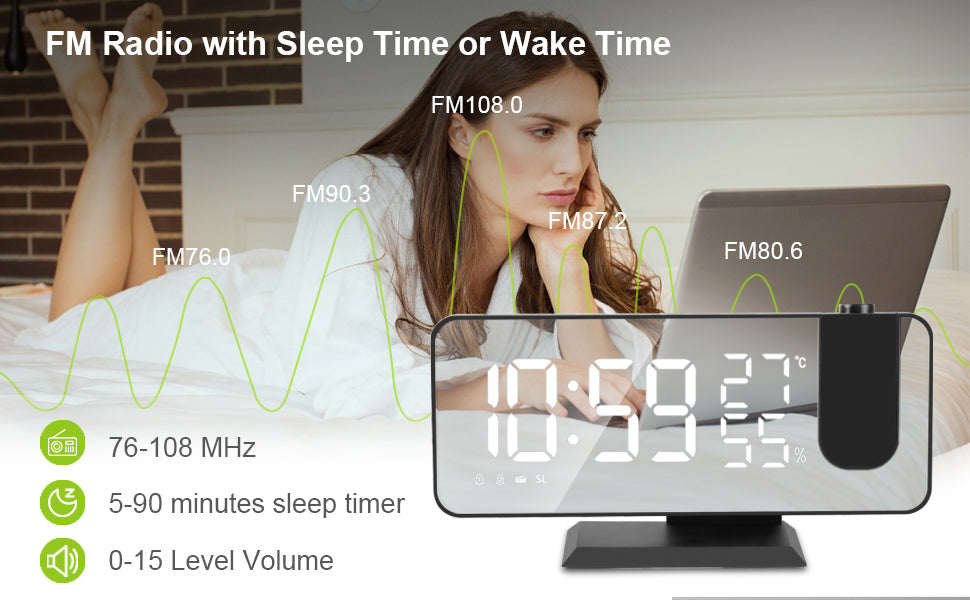 LED Projection Digital Alarm Clock