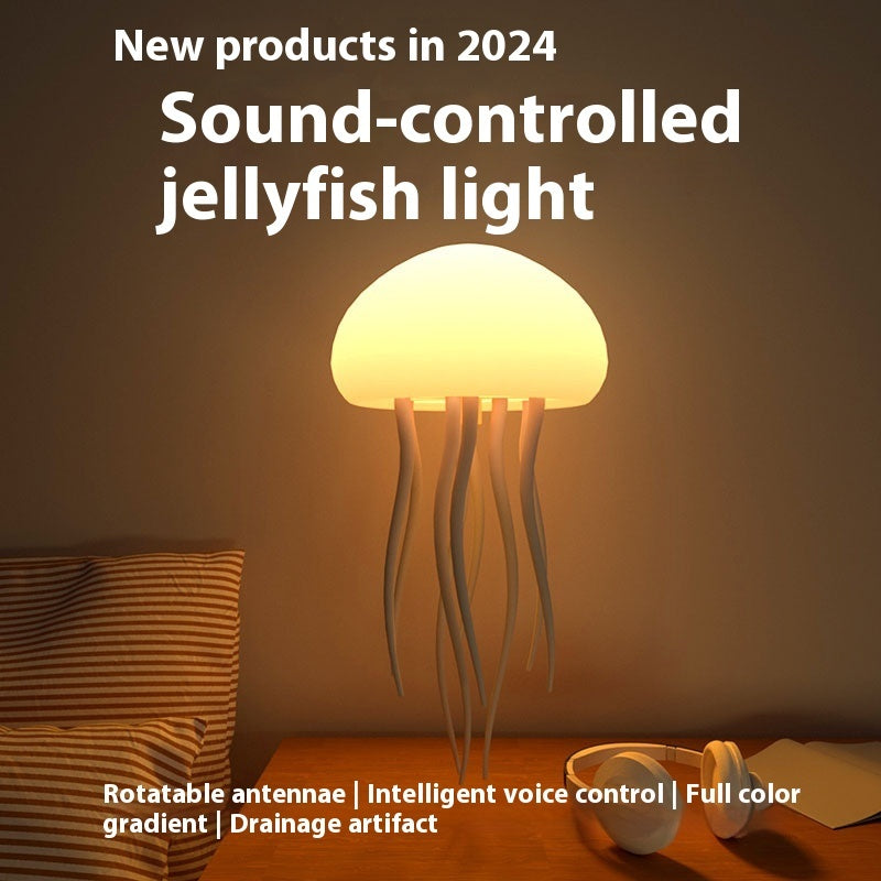 Portable Voice-Controlled LED Jellyfish Night Light