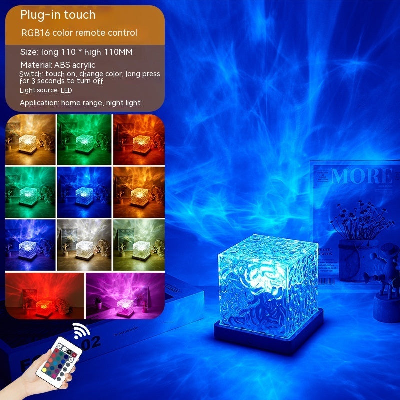 RGB Water Ripple Crystal Night Light