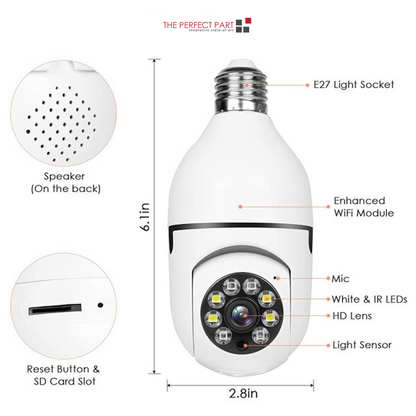 360° 1080P E27 Wi-Fi Bulb Camera