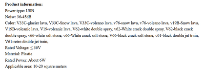 Cove Volcanic Mist Diffuser — Glacier Lava Ambient Flame Vaporizer