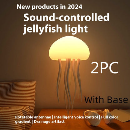 Portable Voice-Controlled LED Jellyfish Night Light