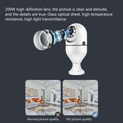 360° 1080P E27 Wi-Fi Bulb Camera