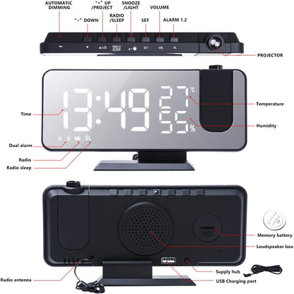 LED Projection Digital Alarm Clock