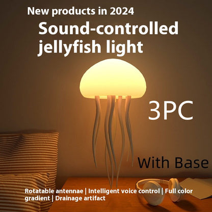 Portable Voice-Controlled LED Jellyfish Night Light
