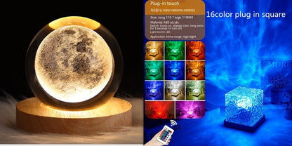RGB Water Ripple Crystal Night Light