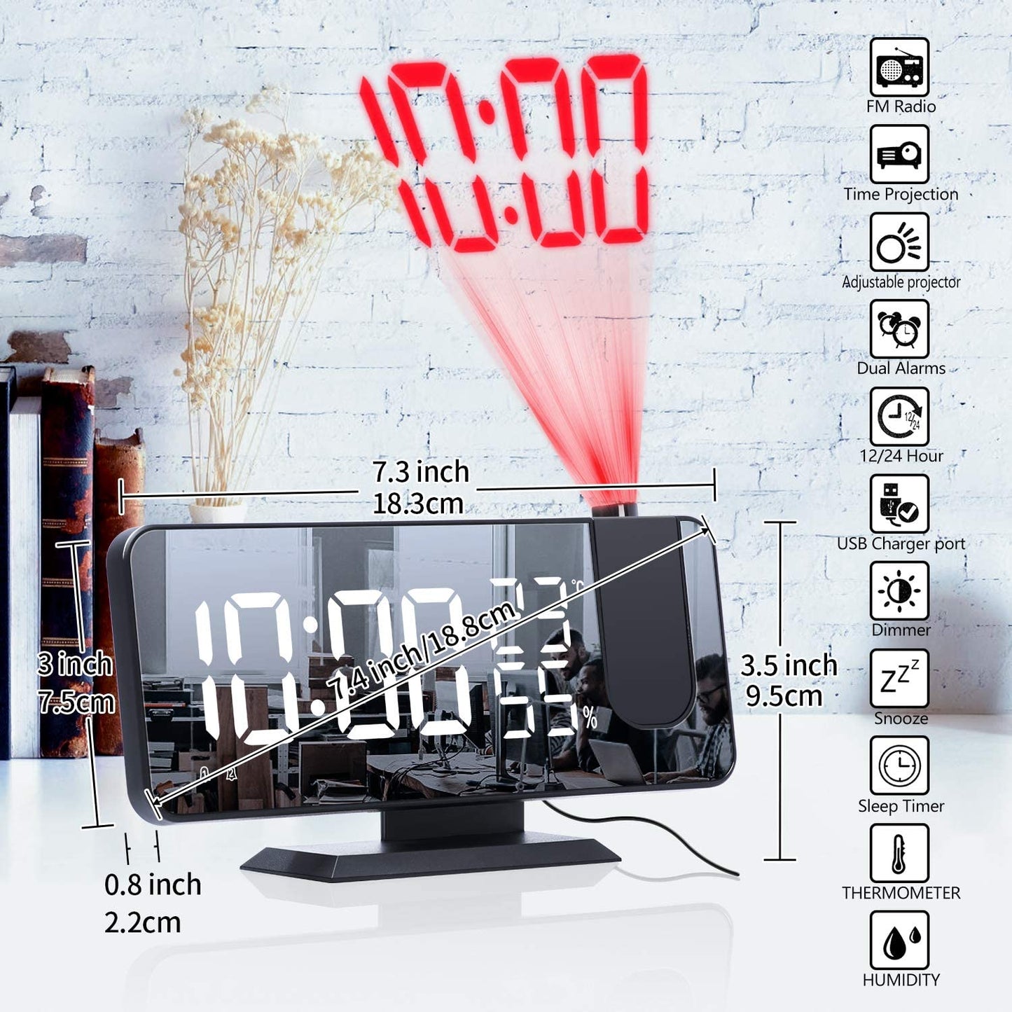 LED Projection Digital Alarm Clock