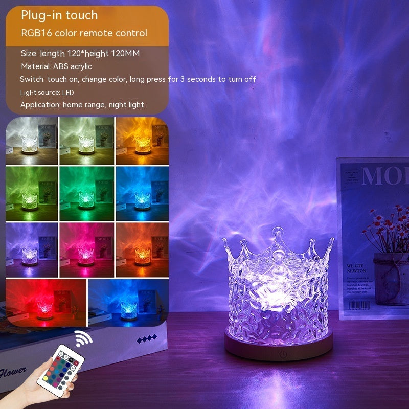 RGB Water Ripple Crystal Night Light