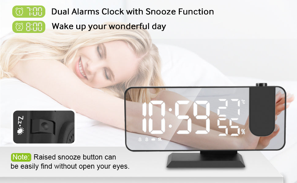 LED Projection Digital Alarm Clock
