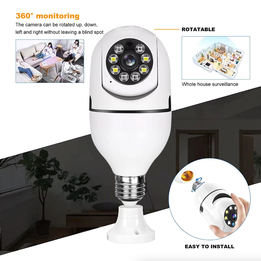 360° 1080P E27 Wi-Fi Bulb Camera