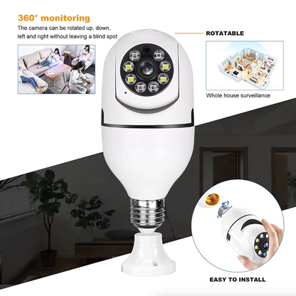 360° 1080P E27 Wi-Fi Bulb Camera