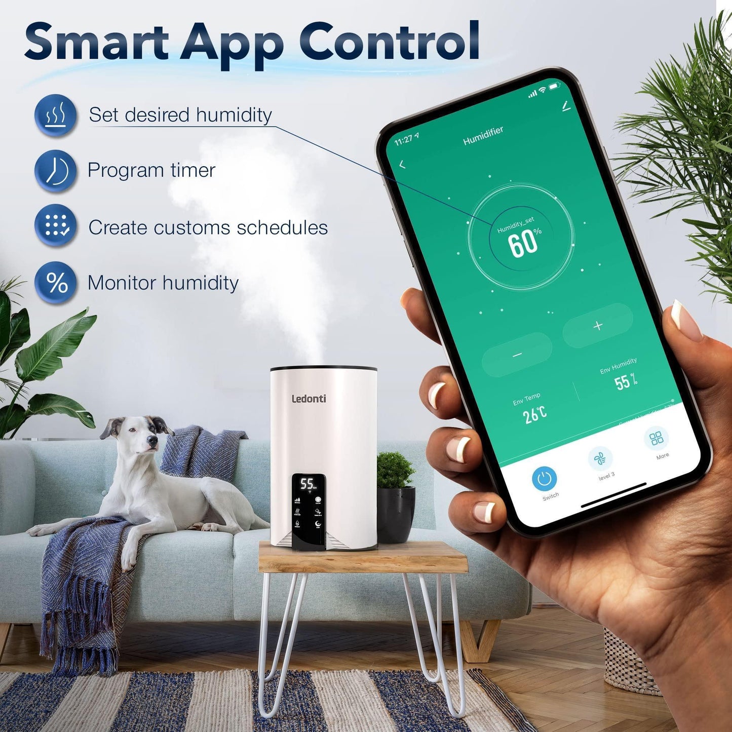 4L Wi-Fi Cool Warm Mist Humidifier